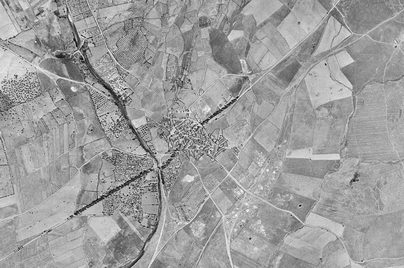 Ortofoto de 1956-1957 del núcleo de Alcollarín