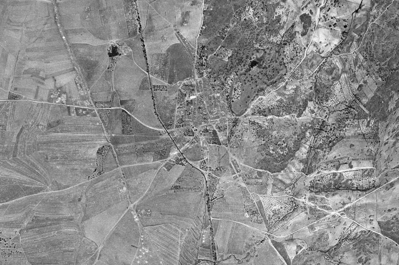 Ortofoto de 1956-1957 del núcleo de Aldea del Cano