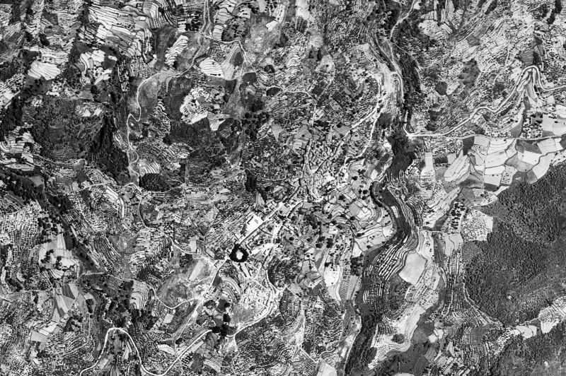 Ortofoto de 1956-1957 del núcleo de Aldeanueva de la Vera