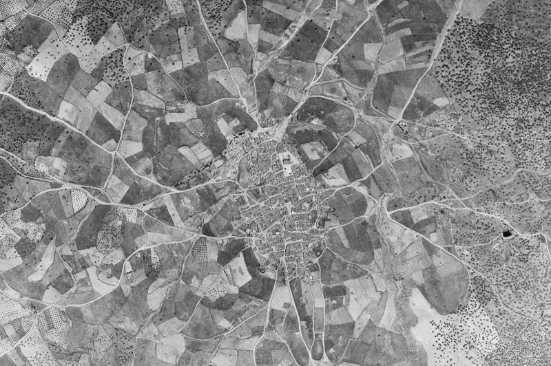 Ortofoto de 1956-1957 del núcleo de Alía