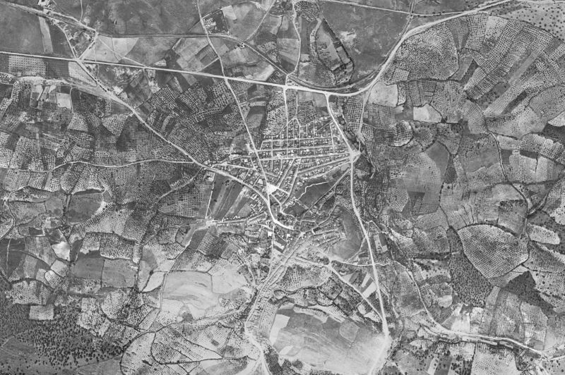 Ortofoto de 1956-1957 del núcleo de Aliseda
