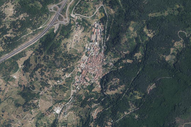 Ortofoto actual del núcleo de Baños de Montemayor