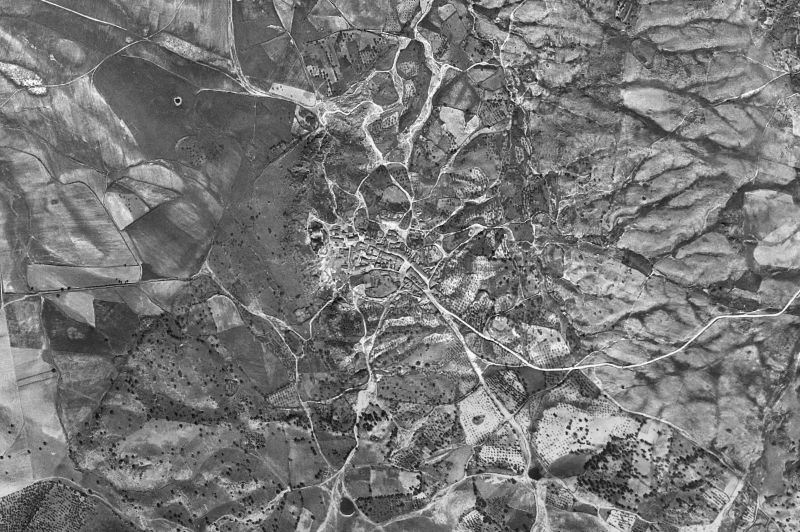 Ortofoto de 1956-1957 del núcleo de Belvís de Monroy