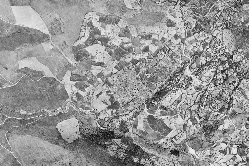 Ortofoto de 1956-1957 del núcleo de Berzocana