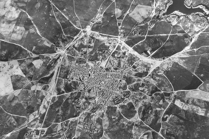 Ortofoto de 1956-1957 del núcleo de Brozas