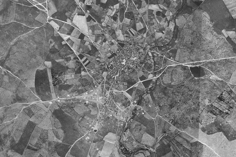 Ortofoto de 1956-1957 del núcleo de Calzadilla