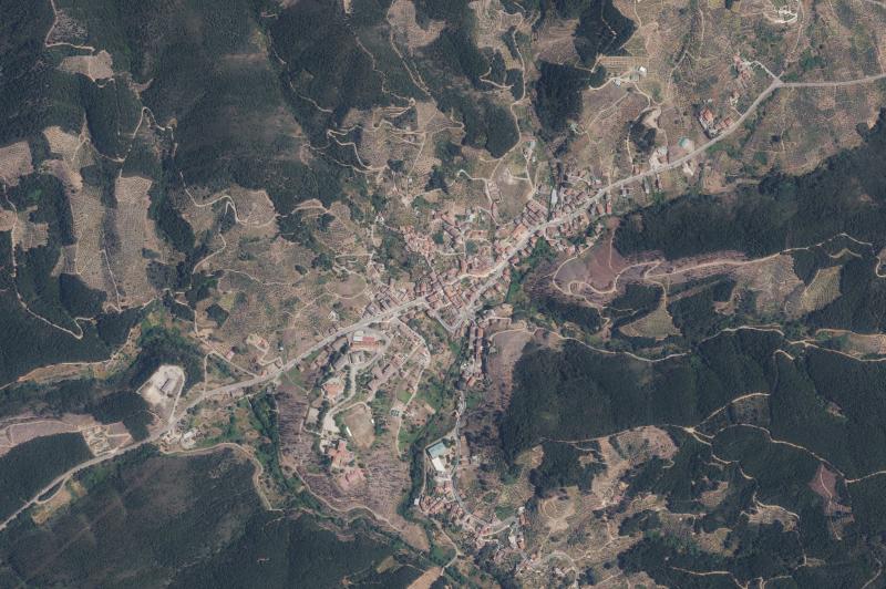 Ortofoto actual del núcleo de Caminomorisco