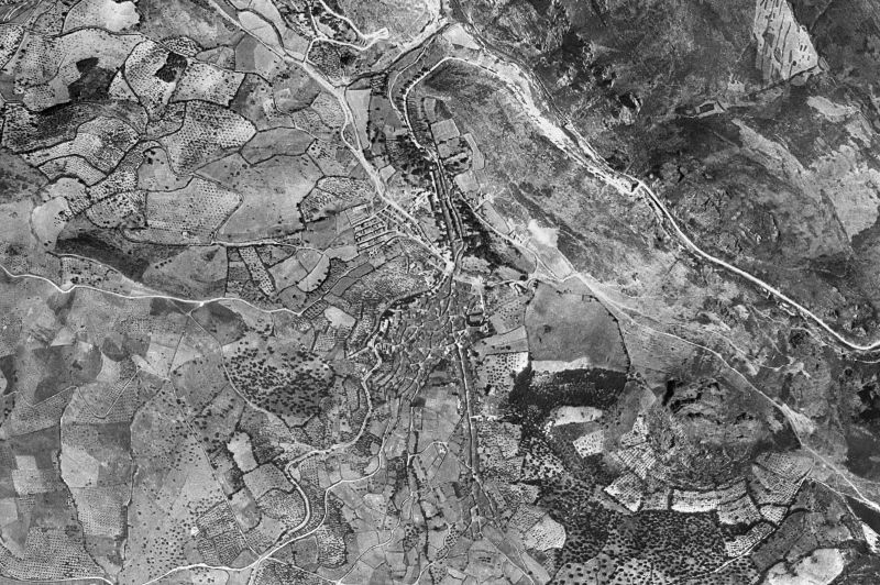 Ortofoto de 1956-1957 del núcleo de Cañamero