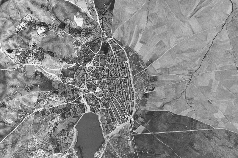 Ortofoto de 1956-1957 del núcleo de Casar de Cáceres