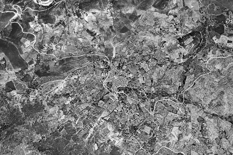 Ortofoto de 1956-1957 del núcleo de Casar de Palomero