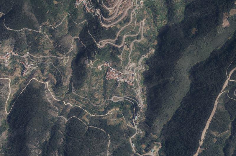 Ortofoto actual del núcleo de Casares de las Hurdes