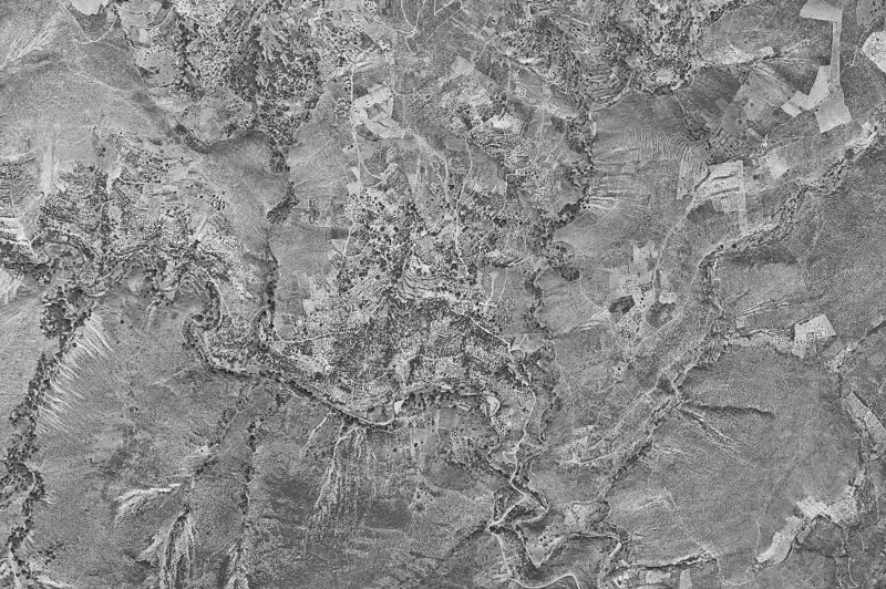 Ortofoto de 1956-1957 del núcleo de Casares de las Hurdes