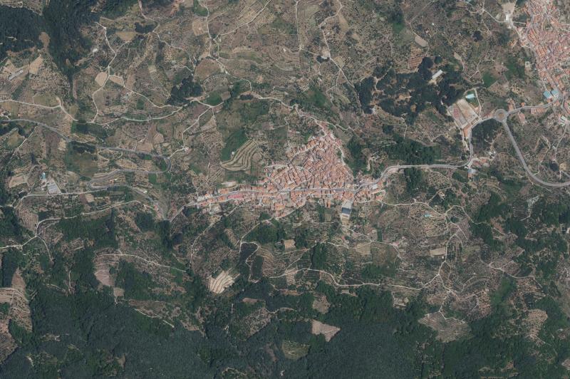 Ortofoto actual del núcleo de Casas del Castañar