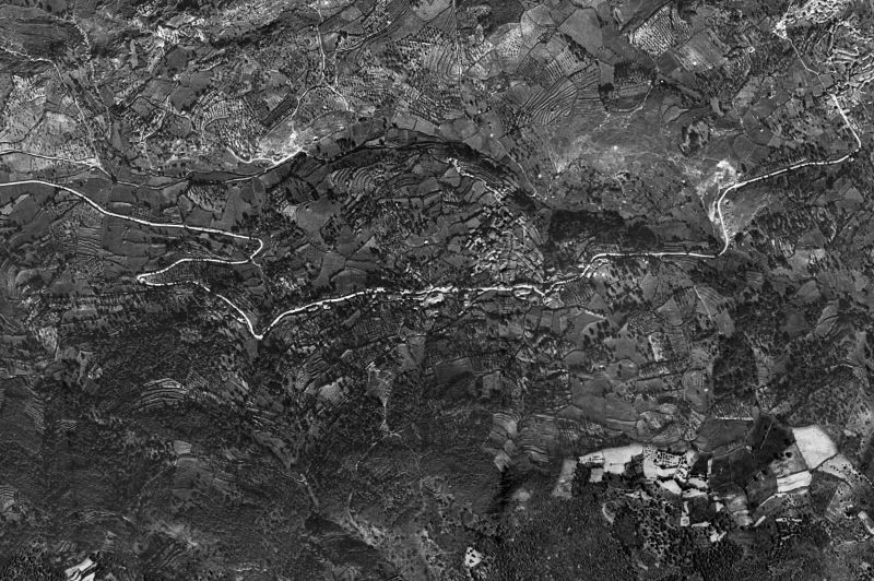 Ortofoto de 1956-1957 del núcleo de Casas del Castañar