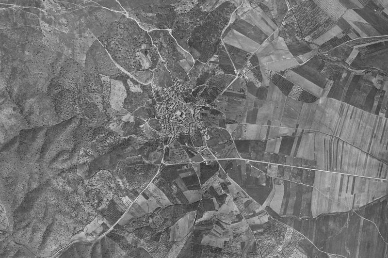 Ortofoto de 1956-1957 del núcleo de Casillas de Coria