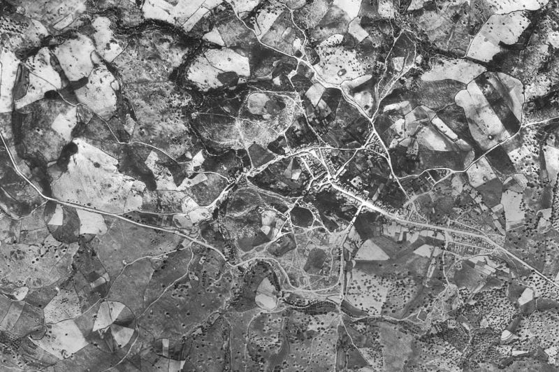 Ortofoto de 1956-1957 del núcleo de Cedillo
