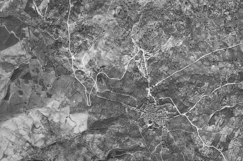 Ortofoto de 1956-1957 del núcleo de Cilleros
