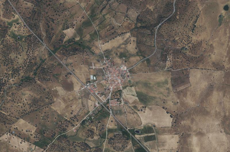Ortofoto actual del núcleo de Conquista de la Sierra