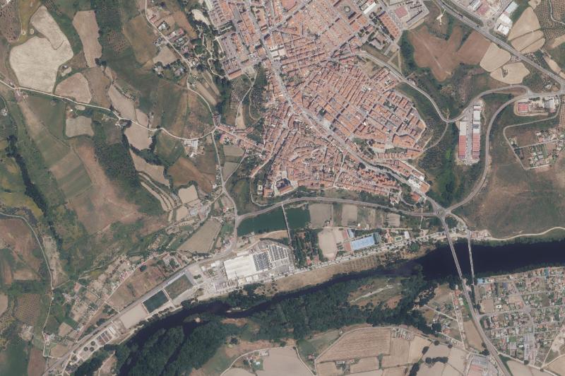 Ortofoto actual del núcleo de Coria
