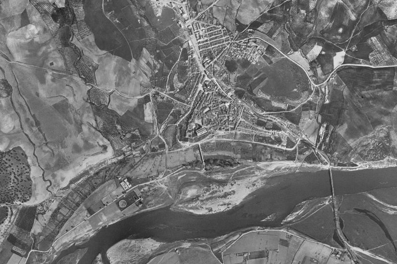 Ortofoto de 1956-1957 del núcleo de Coria