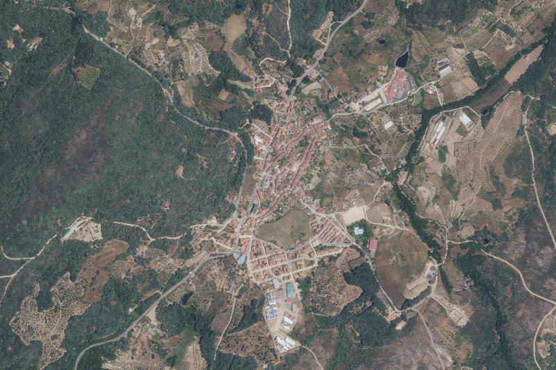 Ortofoto actual del núcleo de Cuacos de Yuste