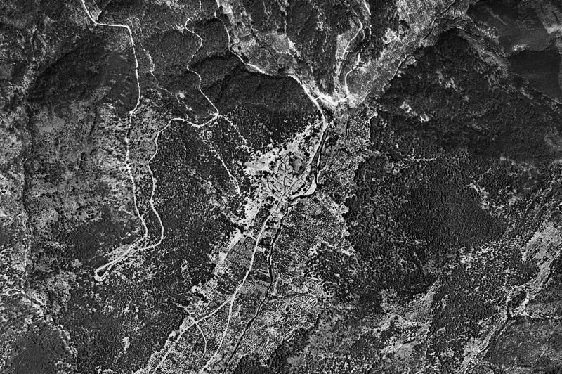 Ortofoto de 1956-1957 del núcleo de Descargamaría