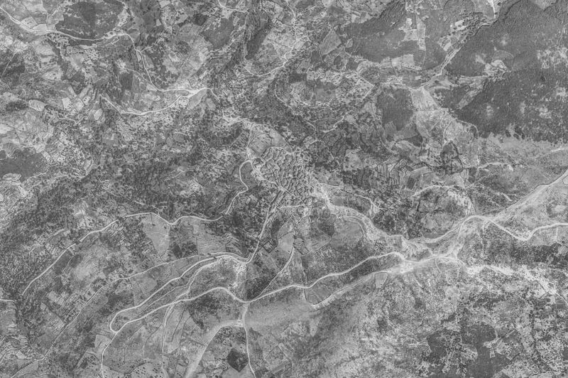 Ortofoto de 1956-1957 del núcleo de La Garganta