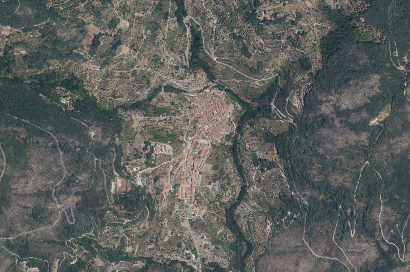 Ortofoto actual del núcleo de Garganta la Olla