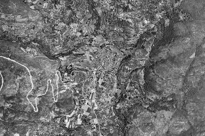 Ortofoto de 1956-1957 del núcleo de Garganta la Olla