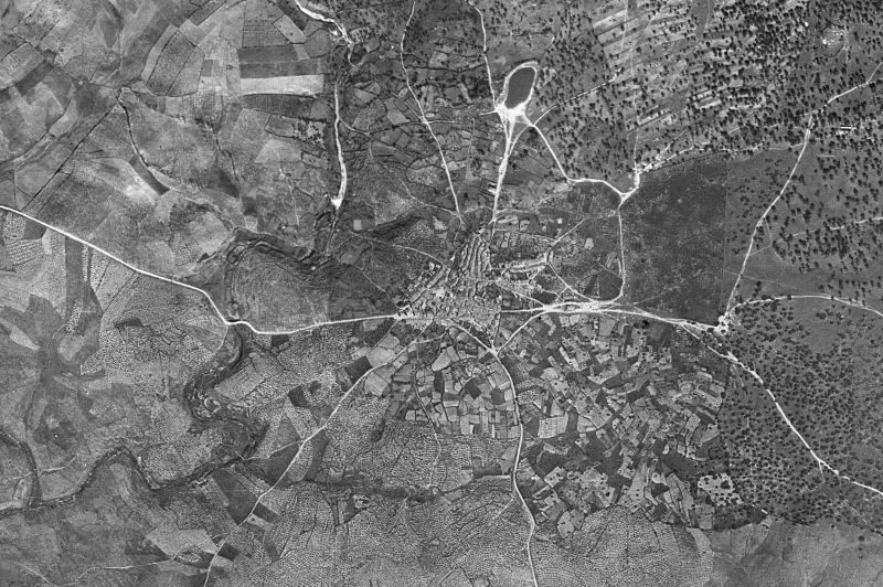 Ortofoto de 1956-1957 del núcleo de Guijo de Galisteo