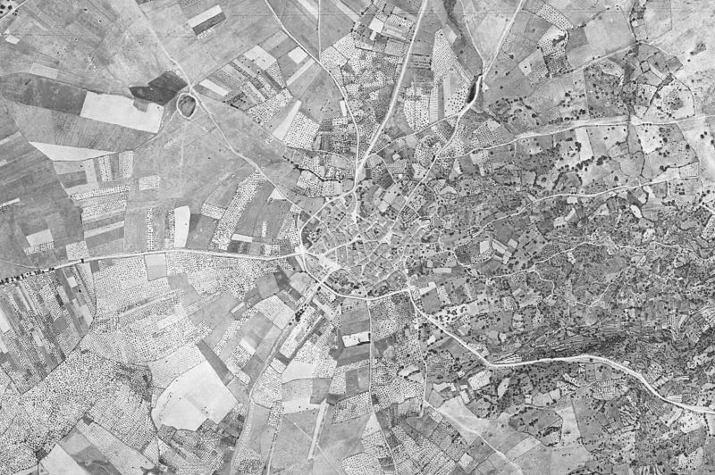 Ortofoto de 1956-1957 del núcleo de Guijo de Granadilla