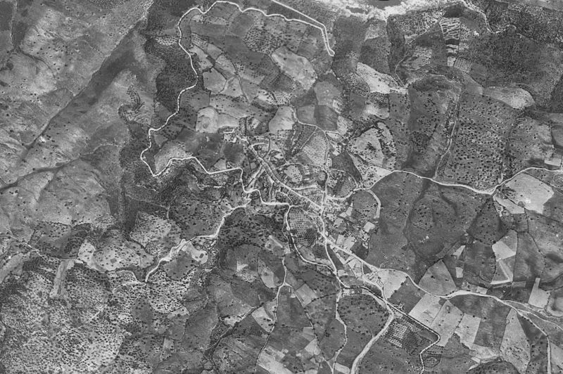 Ortofoto de 1956-1957 del núcleo de Herrera de Alcántara