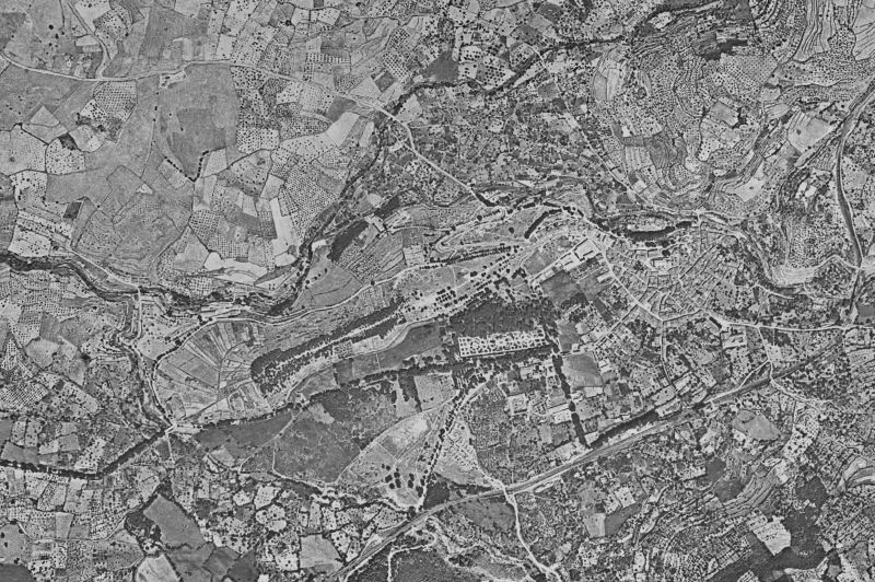 Ortofoto de 1956-1957 del núcleo de Hervás