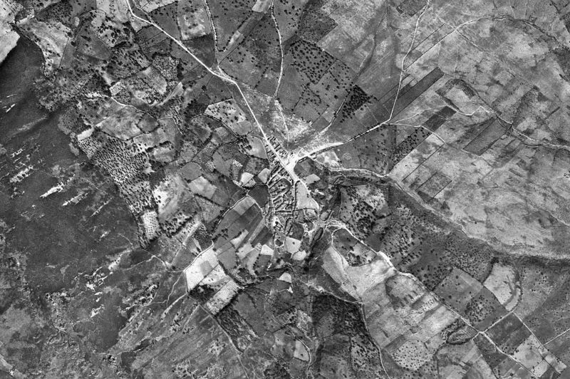 Ortofoto de 1956-1957 del núcleo de Higuera de Albalat