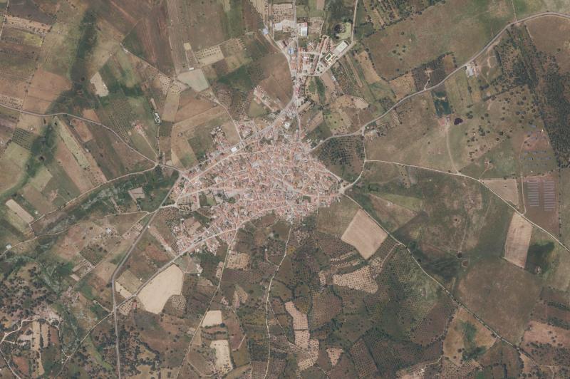 Ortofoto actual del núcleo de Ibahernando