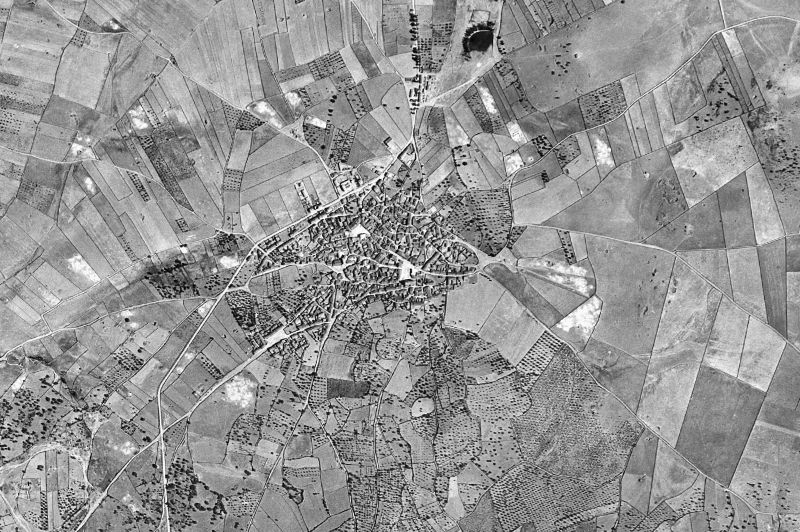 Ortofoto de 1956-1957 del núcleo de Ibahernando