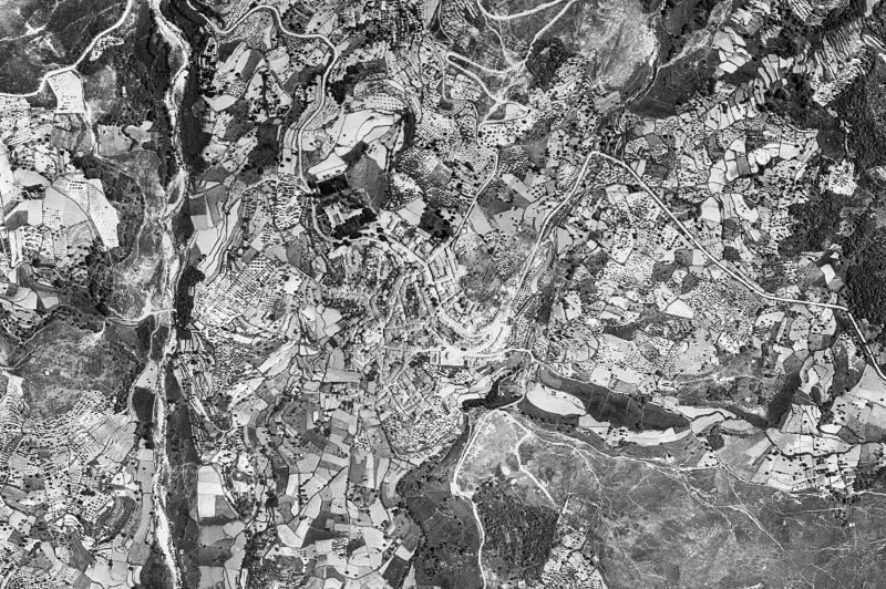 Ortofoto de 1956-1957 del núcleo de Jarandilla de la Vera