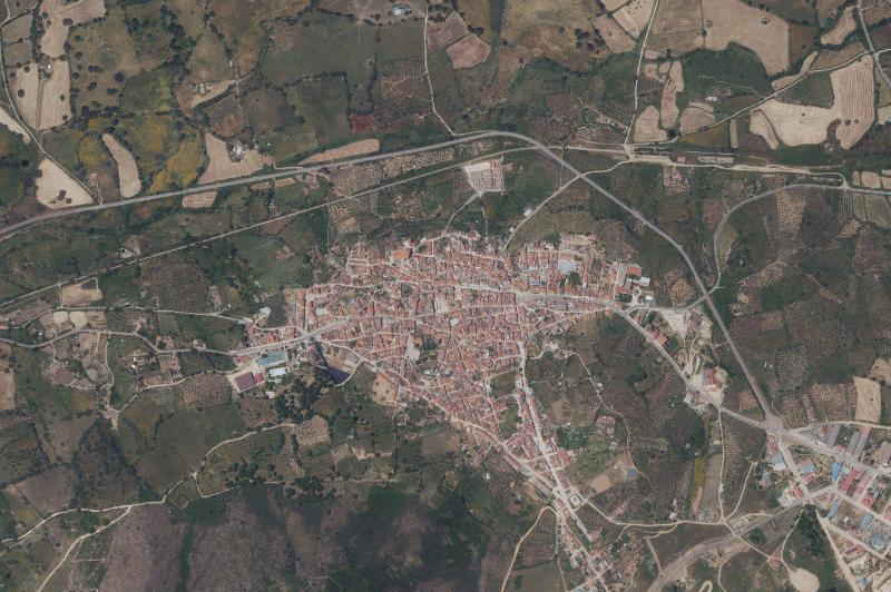 Ortofoto actual del núcleo de Logrosán