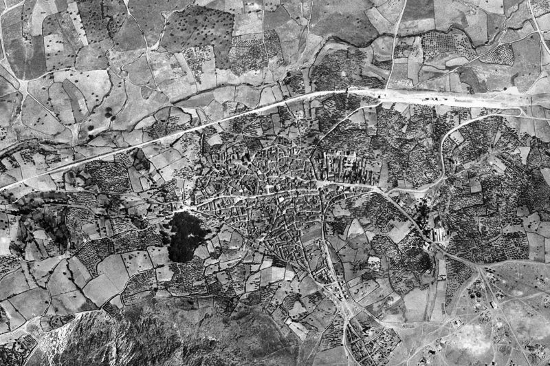 Ortofoto de 1956-1957 del núcleo de Logrosán