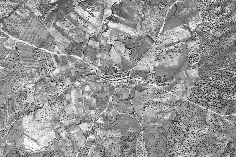 Ortofoto de 1956-1957 del núcleo de Majadas