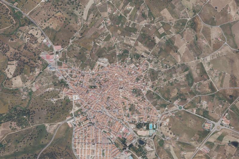 Ortofoto actual del núcleo de Malpartida de Plasencia