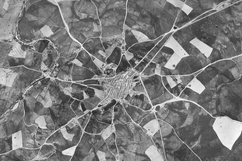 Ortofoto de 1956-1957 del núcleo de Membrío
