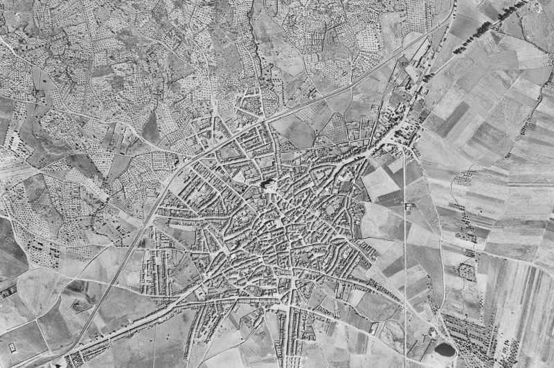 Ortofoto de 1956-1957 del núcleo de Miajadas