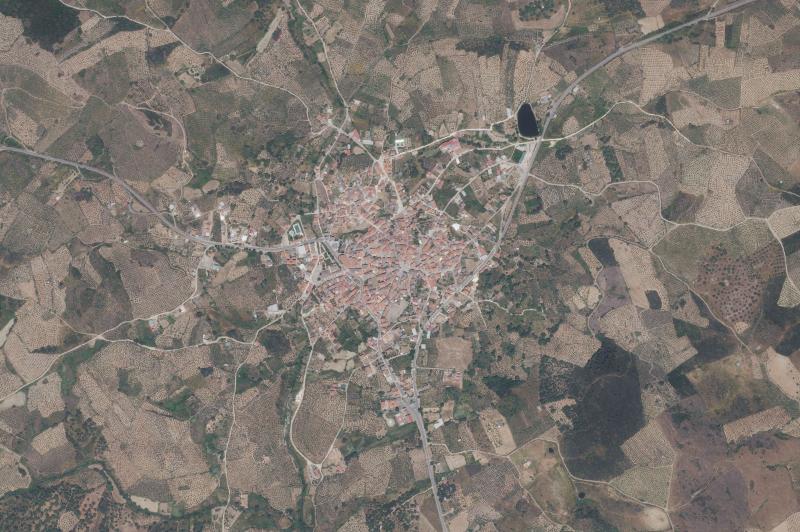 Ortofoto actual del núcleo de Mohedas de Granadilla
