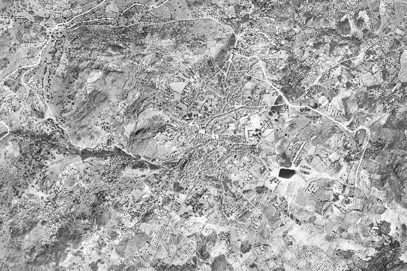 Ortofoto de 1956-1957 del núcleo de Montánchez