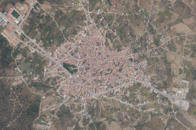 Ortofoto actual del núcleo de Montehermoso