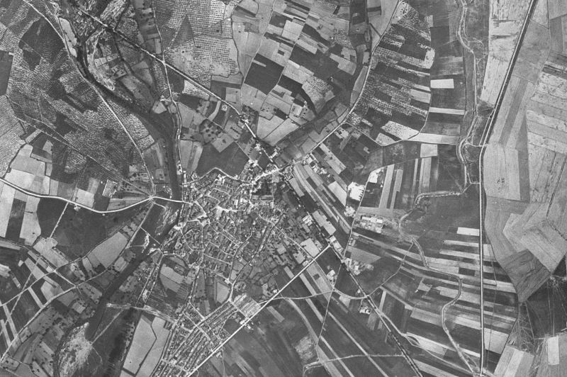 Ortofoto de 1956-1957 del núcleo de Moraleja