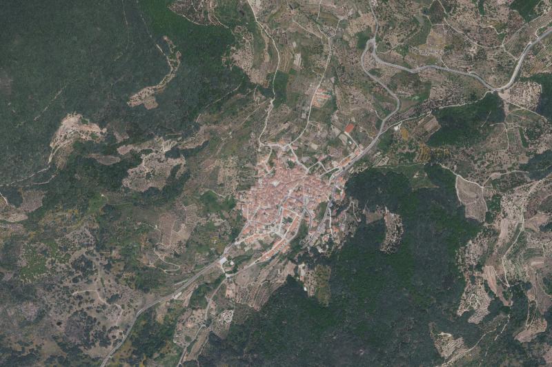 Ortofoto actual del núcleo de Pasarón de la Vera