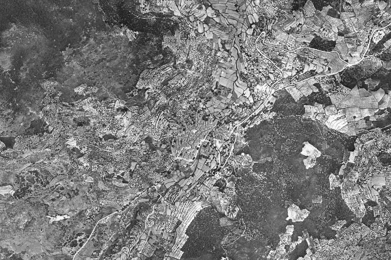 Ortofoto de 1956-1957 del núcleo de Pasarón de la Vera