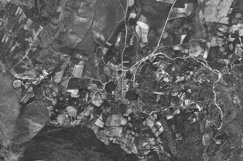 Ortofoto de 1956-1957 del núcleo de Pedroso de Acim